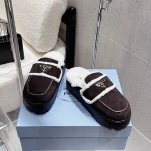 Prada Black and White Platform Shoes